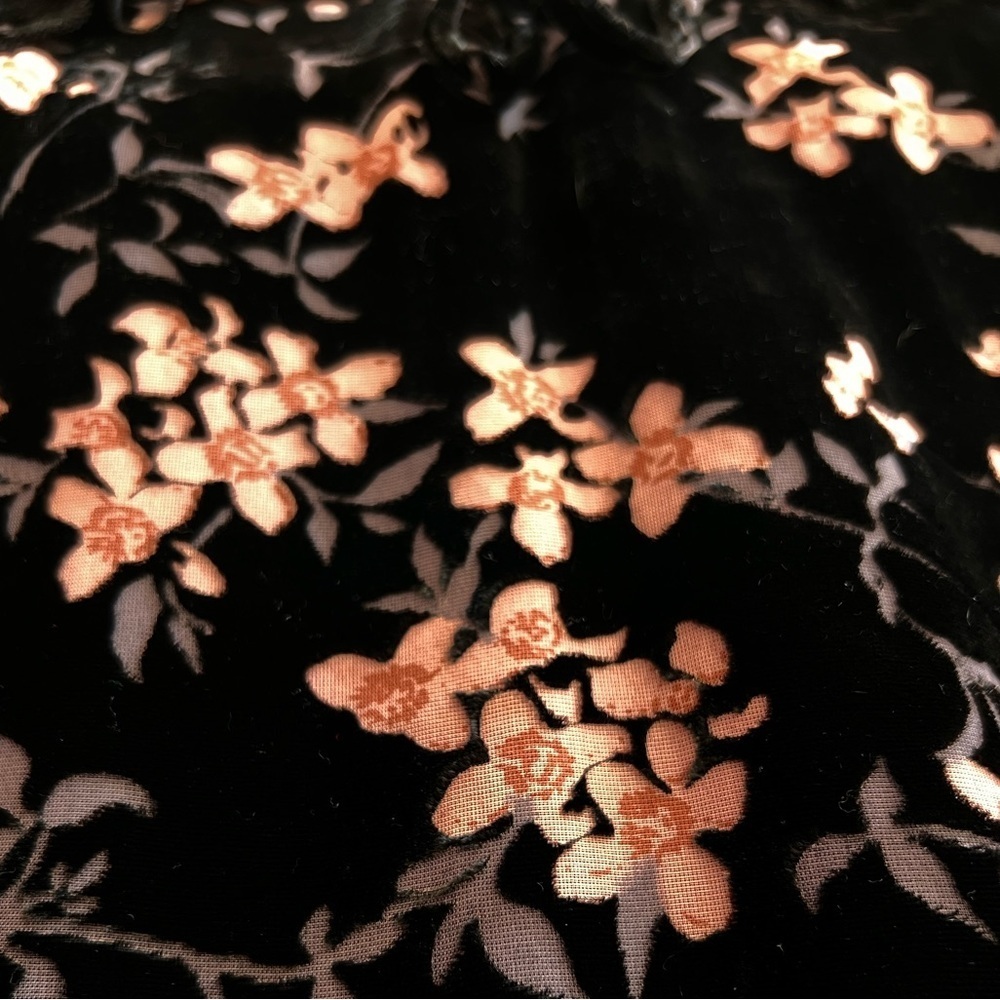 VICI floral velvet burnout dress size medium never worn ruffle detail - Picture 5 of 8